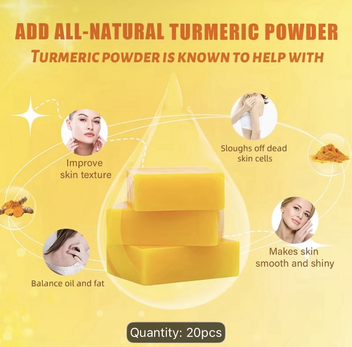 VENROCK Turmeric Lemon Kojic Soap Deep Cleansing Face Body 20pcs 100g/3.52oz