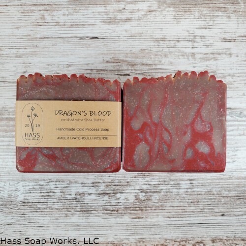 Handmade Dragon’s Blood Bar Soap Red Brown Swirl Patchouli Amber Incense Scent