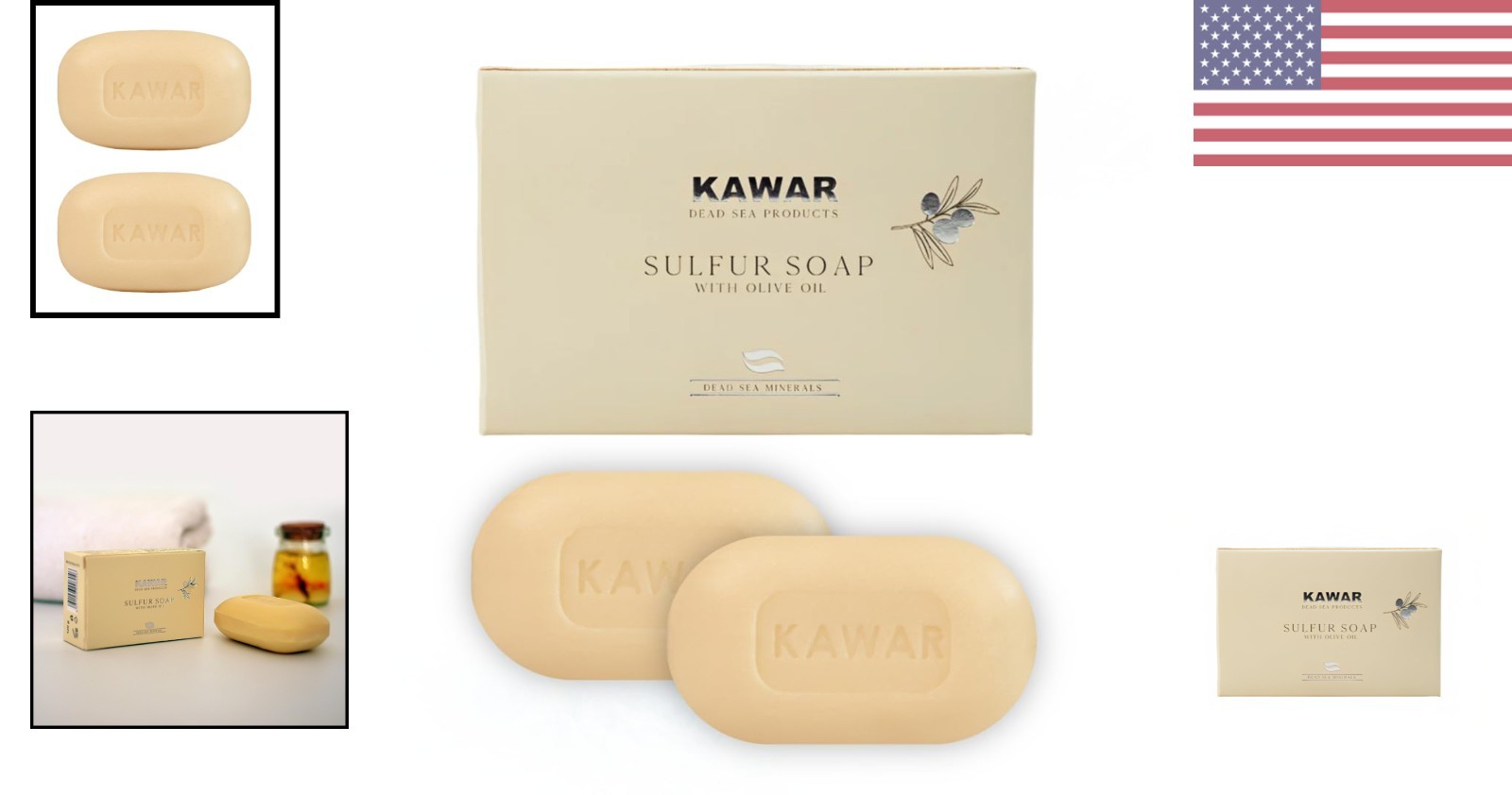 Natural Dead Sea Sulfur Soap with Olive Oil for Oily Skin | 4.2 oz, 2-Pack