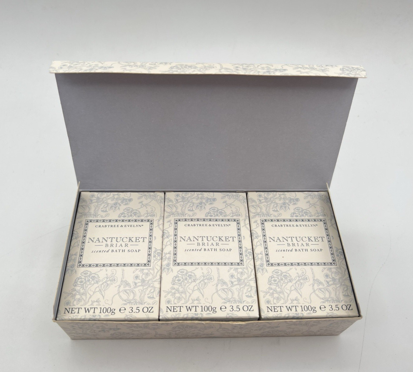 Crabtree Evelyn Nantucket Briar Scented Bath Soap – Set of 3 x 3.5oz Bars NOS