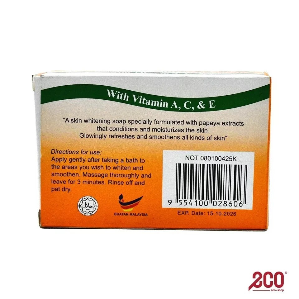 6 Bars x 100g Papaya Whitening Soap