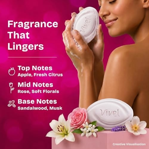 Vivel Aloe Vera Bathing Soap 150g Pack of 4 Vitamin E 76% TFM Grade Soap FS