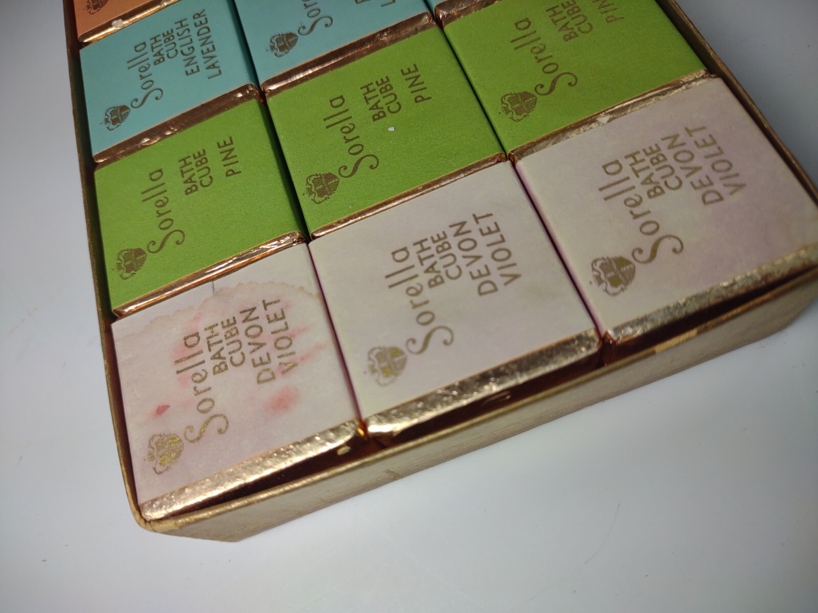 Sorella Bath Salt Cubes Devon Violet Pine English Lavender Gardenia London Vtg