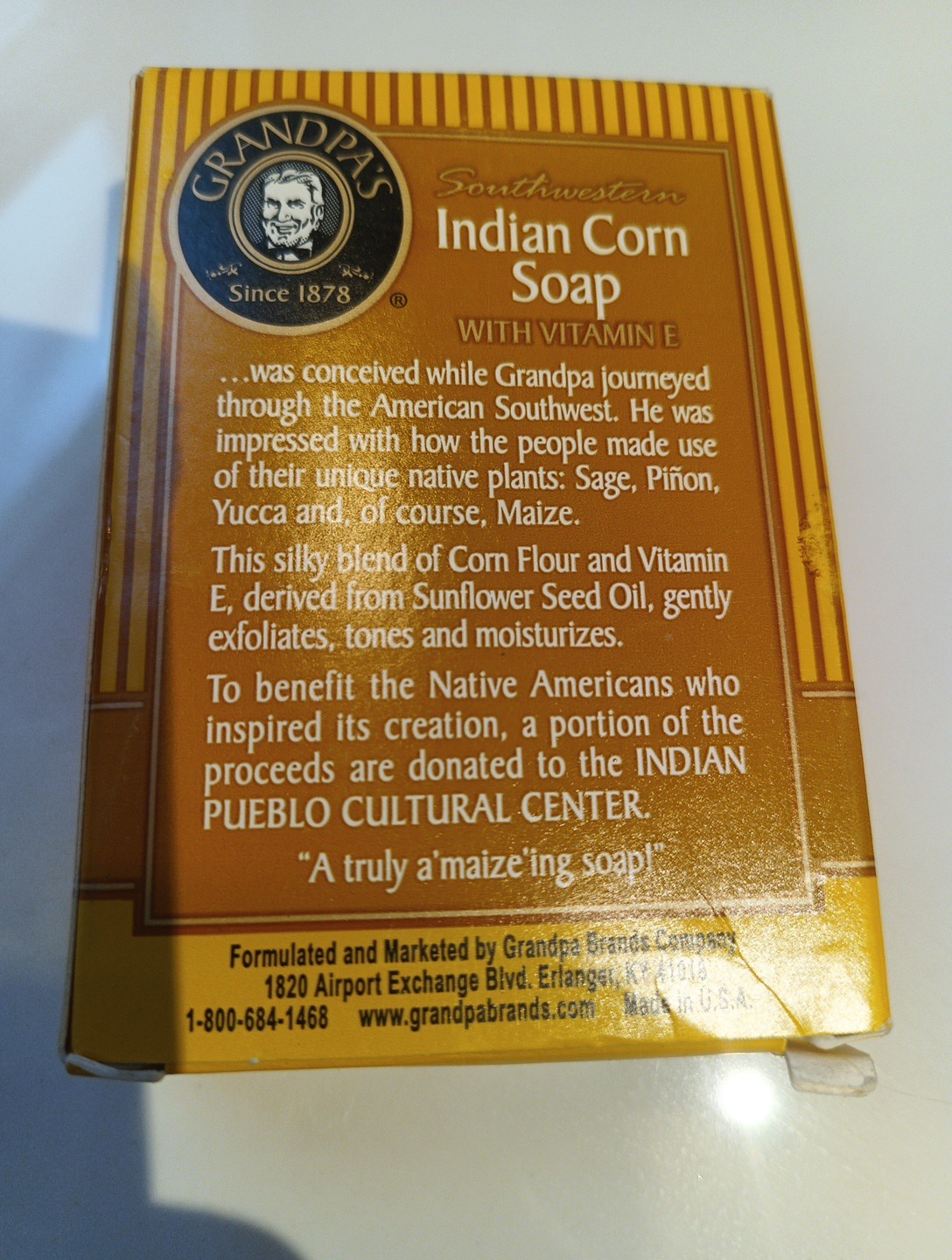 Grandpa’s Vegetable Based Soap 3.25 oz. Southwestern Indian Corn Soap