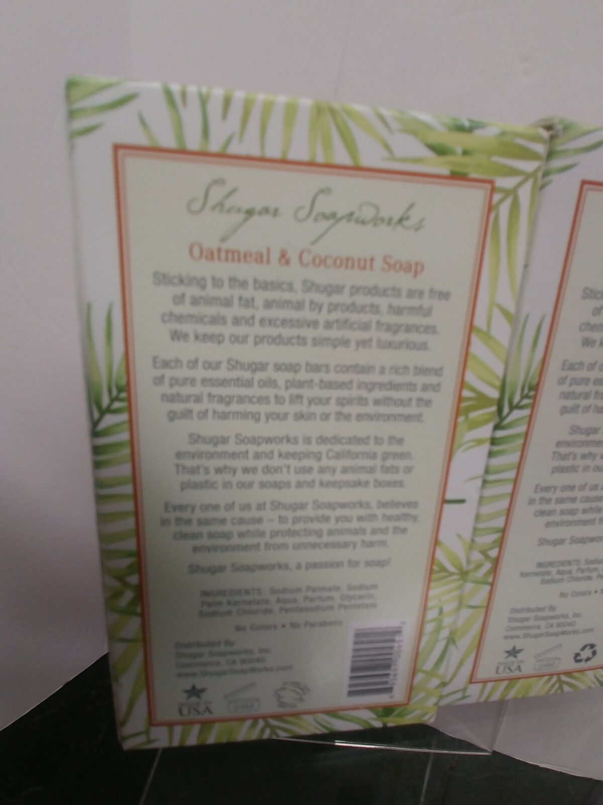 [2] Shugar Soapworks Luxury Soap Large Bath Bar Oatmeal & Coconut 7 oz Vegan NEW