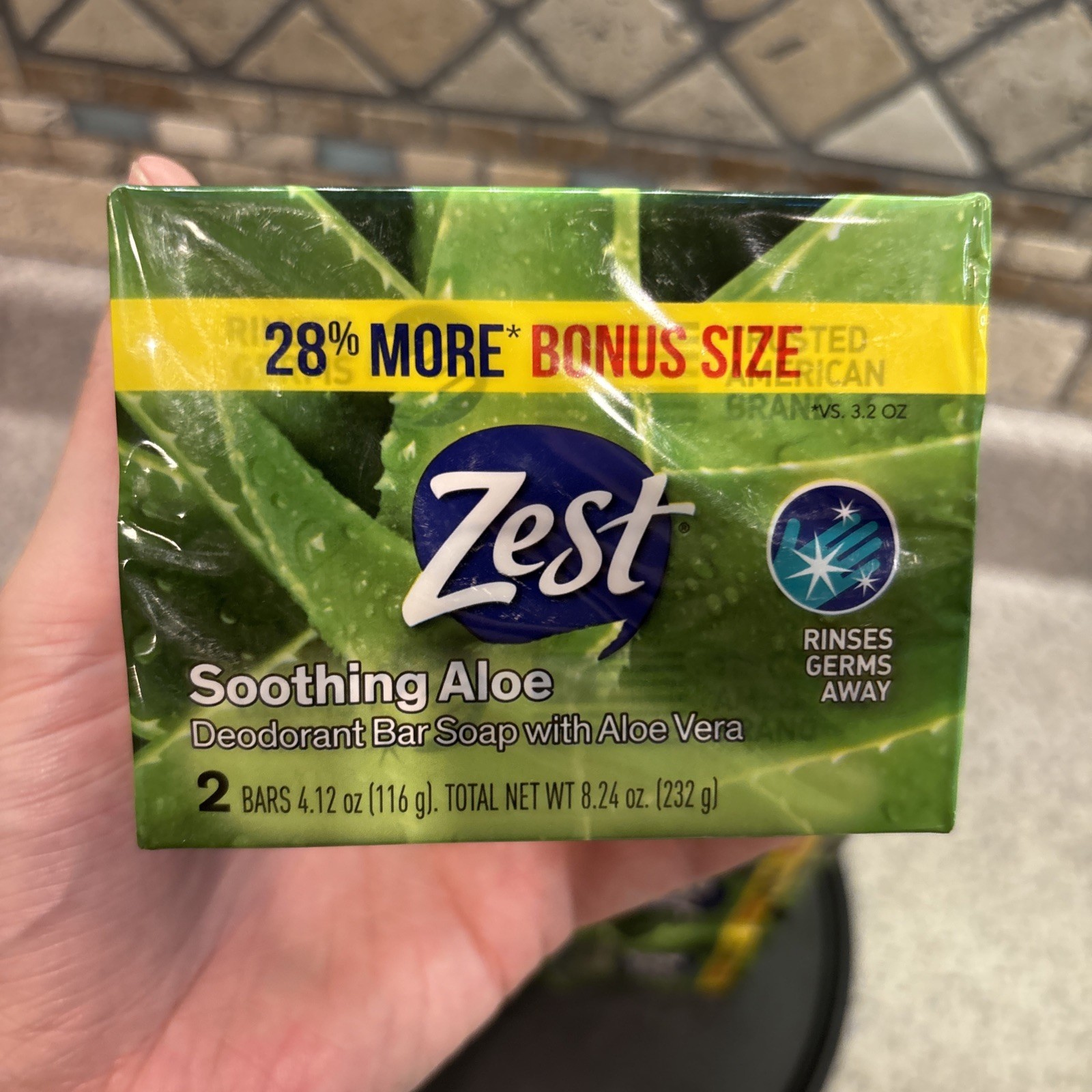 Zest Soothing Aloe Bar Soap 12 Bars, 4.12oz Each Bar