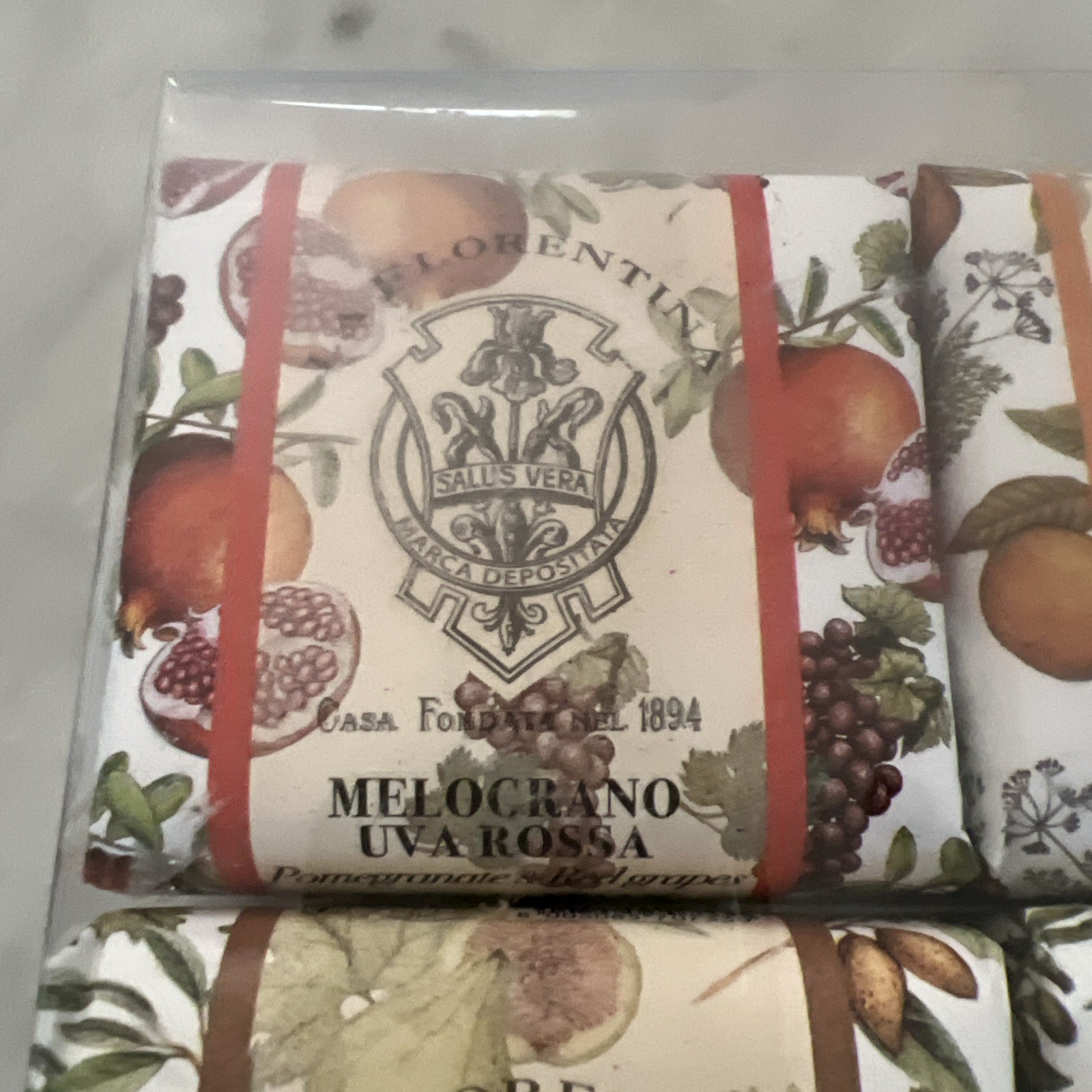 LA FLORENTINA Italian Soap Set 6pcs 3.7ozEa LavenderFigOrangeIrisLemonGrape New