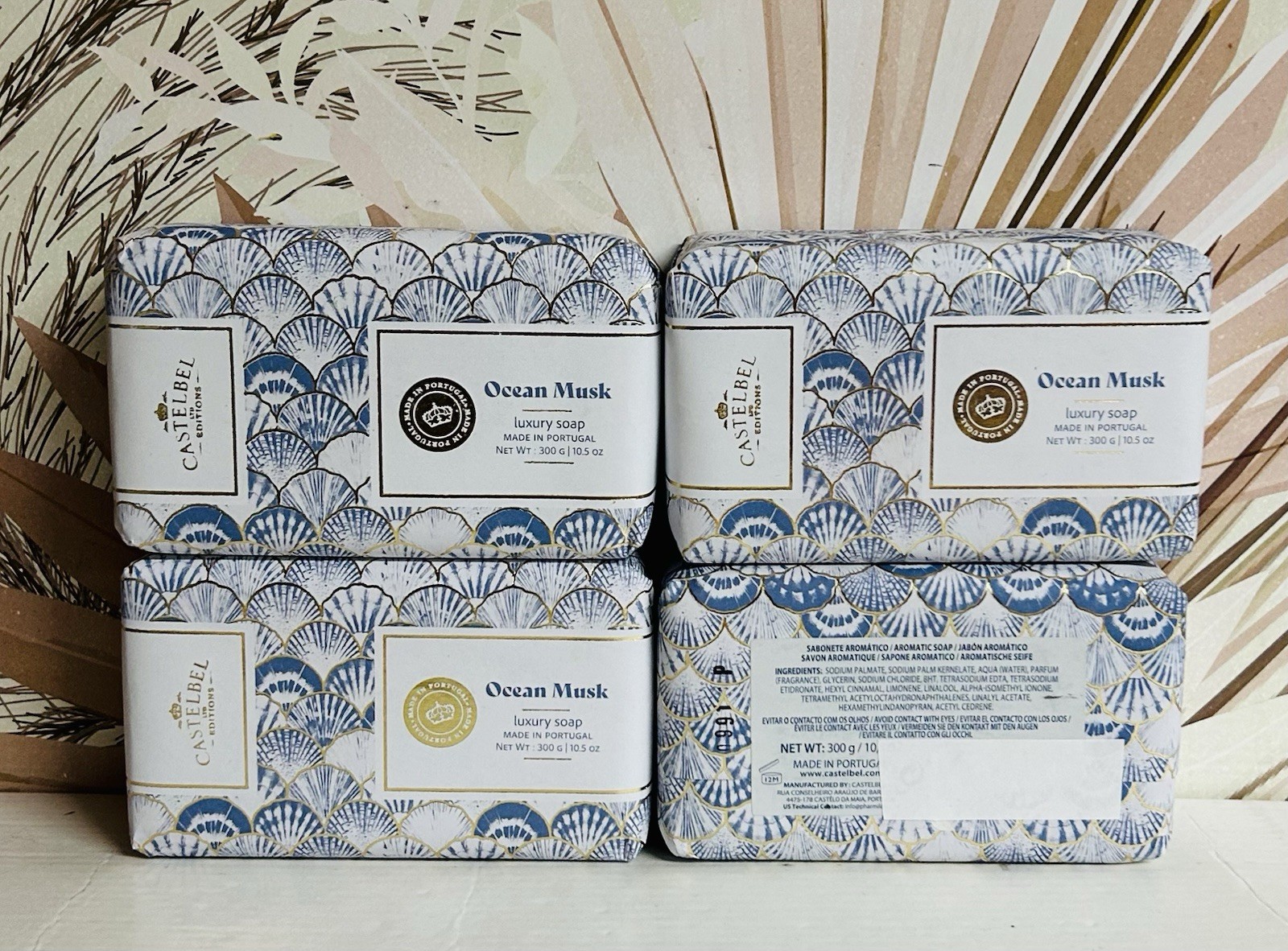 4-Pack Castelbel ~ Ocean Musk Luxury Bar Soap 10.5 oz Each Made in Portugal