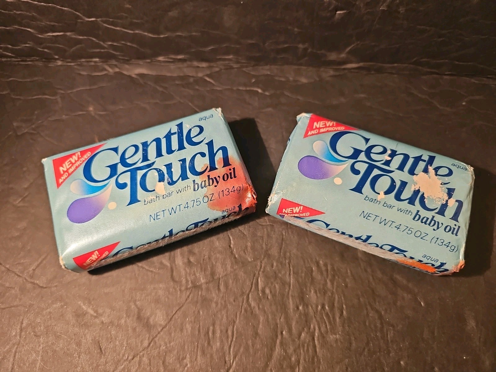 Vintage Gentle Touch Bath Bar with Baby Oil 4.75 Ounce Bar Soap Set of 2 NOS