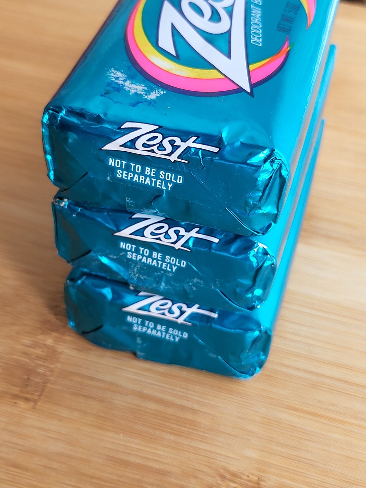 Vintage NOS Zest Deodorant Bar Soap 3 Pack 5oz Each 1988 Procter Gamble