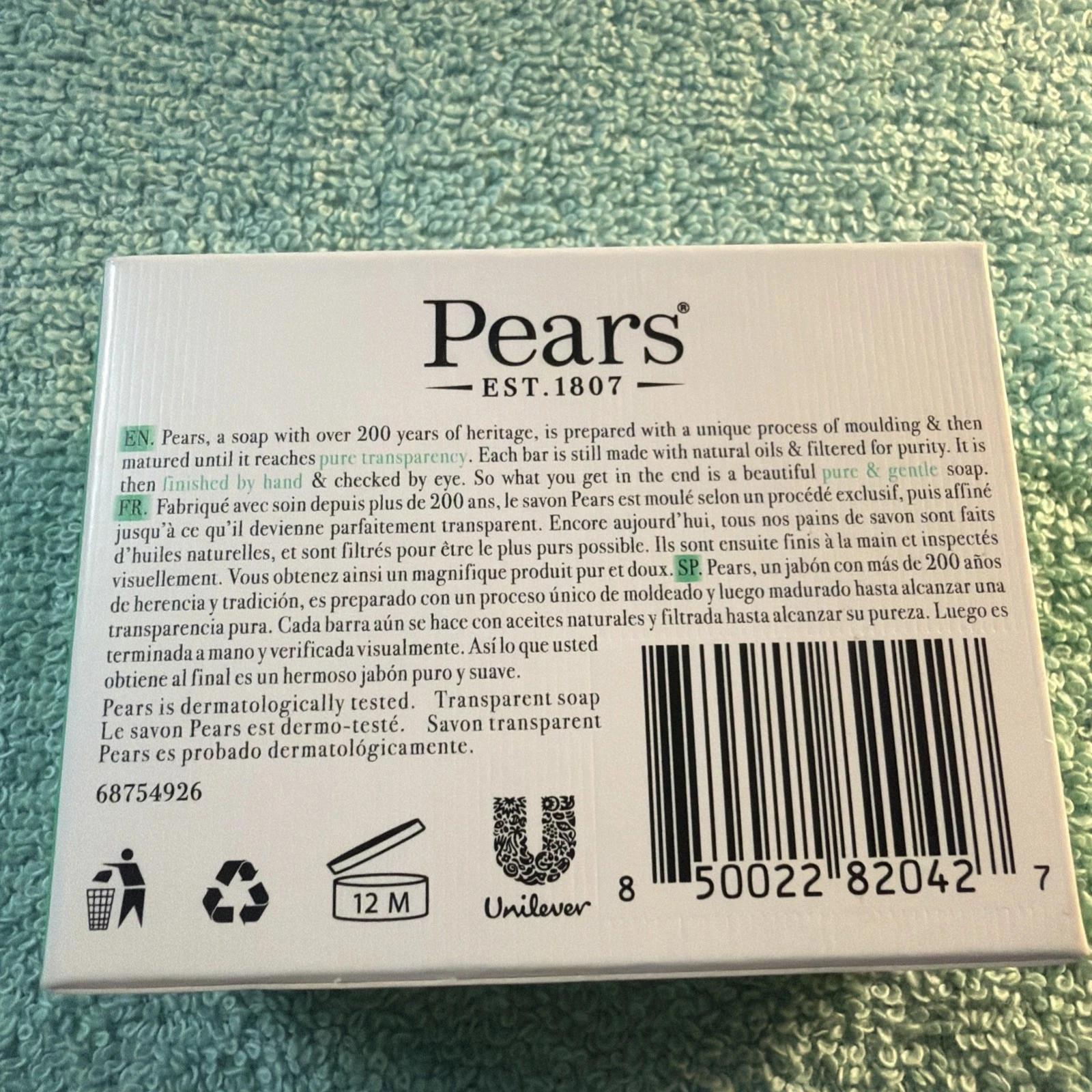 Pears Pure & Gentle with Lemon Flower Extracts Bar Soap 24 Pack 125gm 4.40oz
