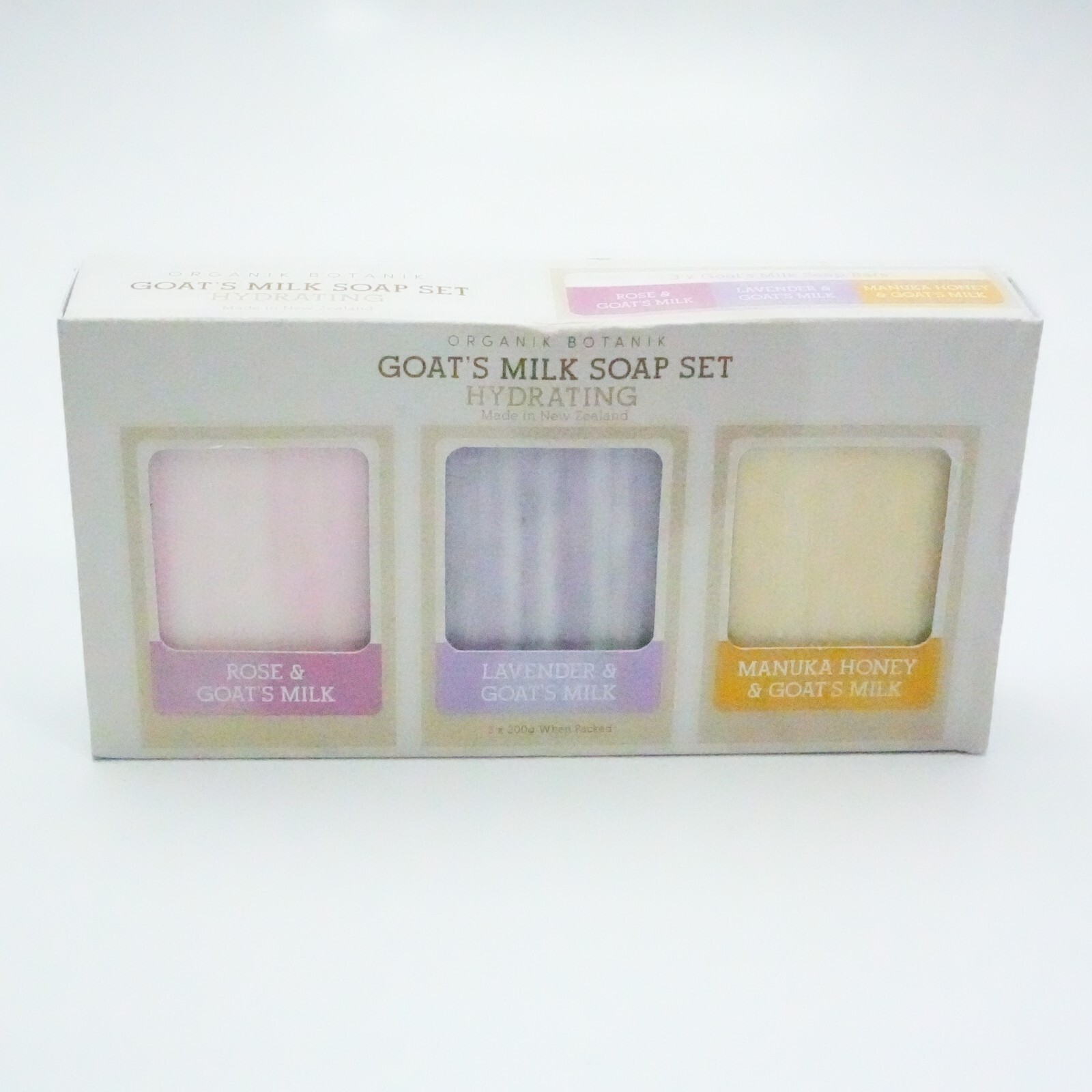 ORGANIK BOTANIK GOAT’S MILK BODY SOAP 3 SOAPS – 200g Rose Lavender Honey