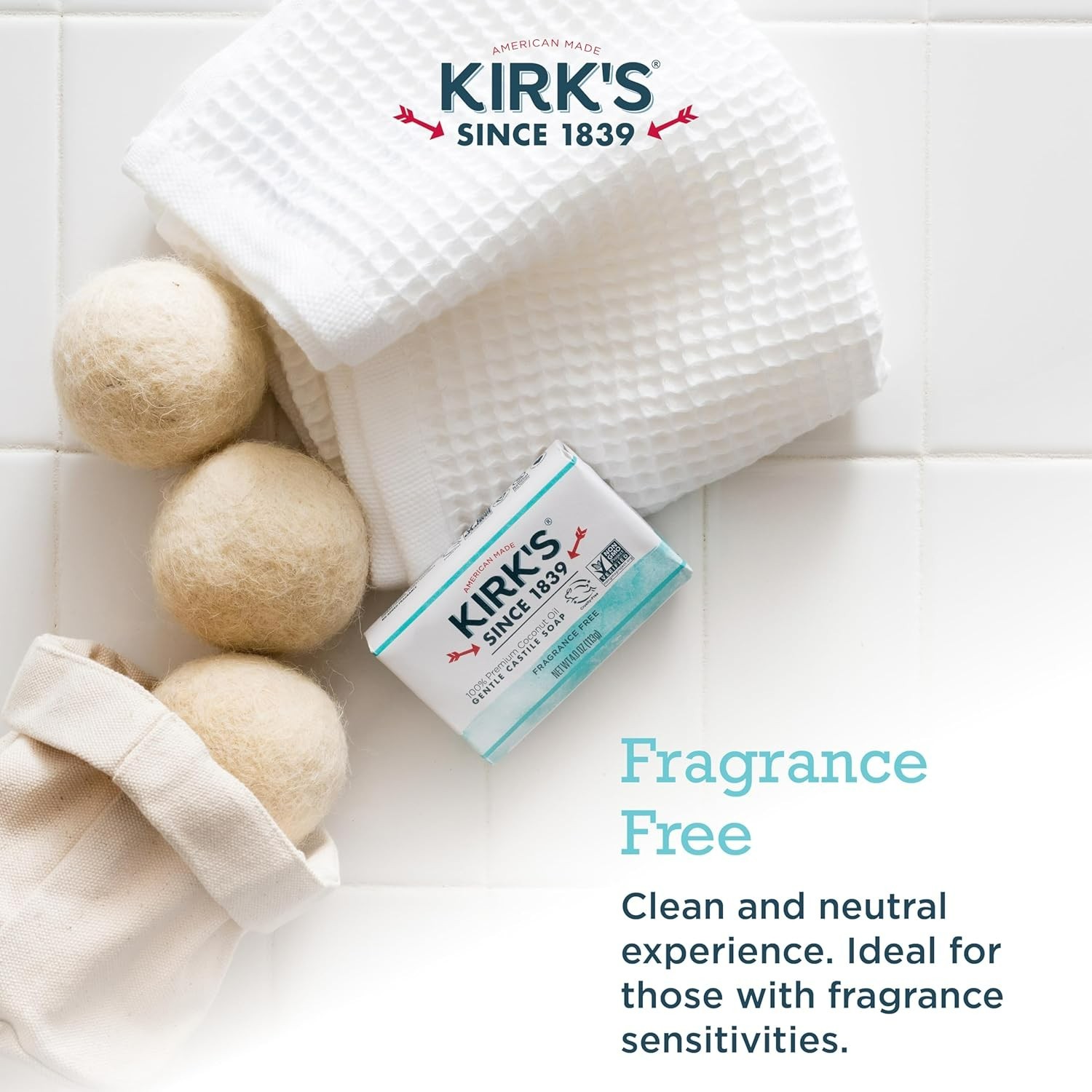 Fragrance Free Castile Bar Soap Pack of 3