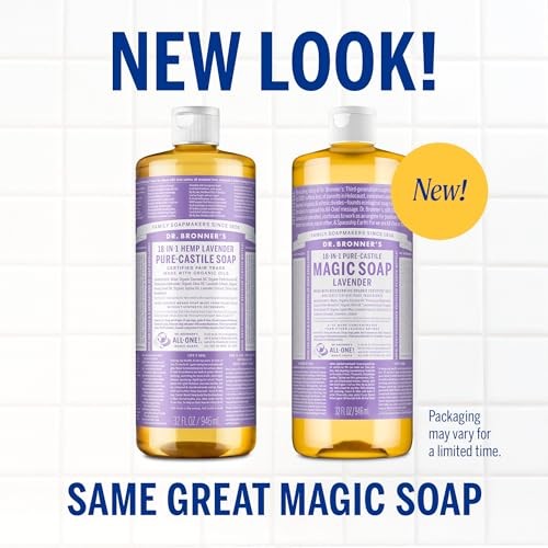 Dr. Bronner’s Pure-Castile Liquid Soap, Made 32 Fl Oz (Pack of 1), Lavender