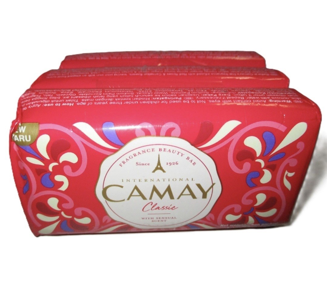 ❤️ CAMAY ❤️ (3-BARS) 4.40 Oz 🥀🫧 ●CLASSIC● 🌹🫧 With •Sensual Scent Bars 🫧.
