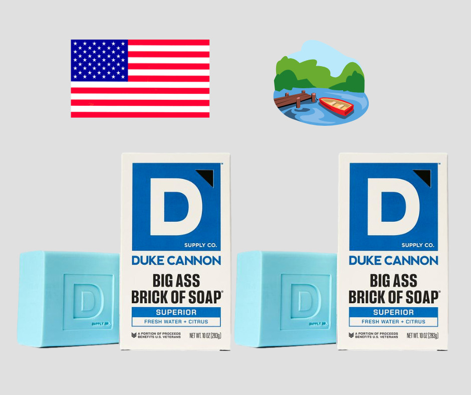 Duke Cannon Men Big Ass Brick Soap 10oz Superior Fresh Water Benefit Vets Lot 2