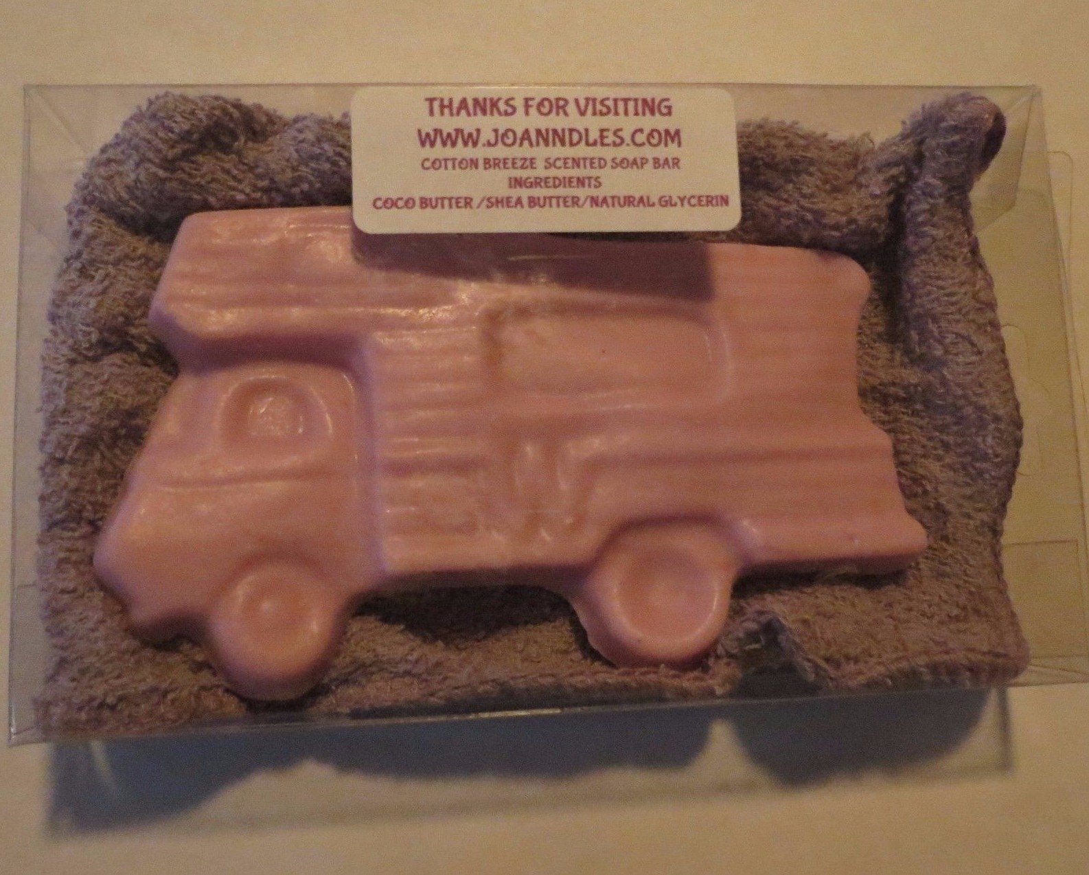RV Trailer Camper Winnebago soap bar & washcloth In clear gift Box By Joanndles