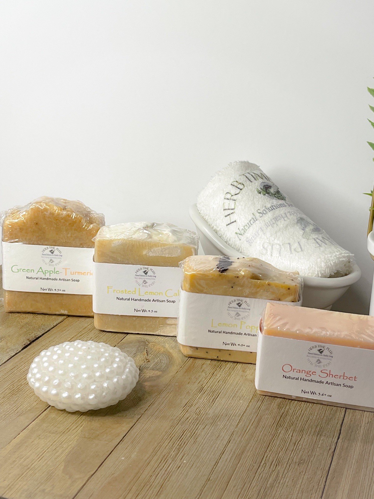 Handmade Artisan Soap – 4 Bar Citrus Set | Green Apple, Lemon Poppy, Orange