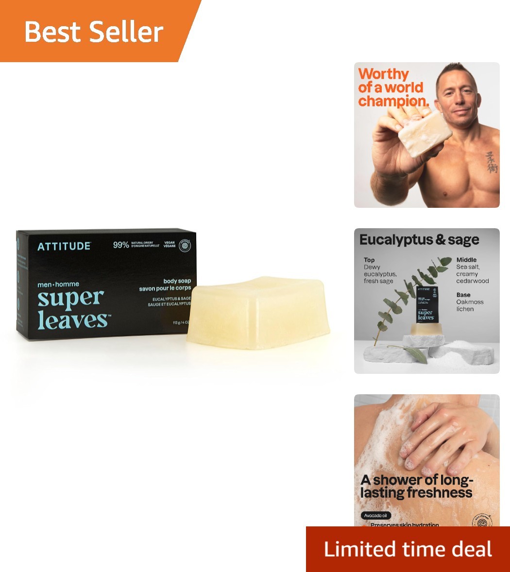 Eco-Friendly Men’s Bar Soap – Eucalyptus & Sage Aroma, Infused with Avocado Oil