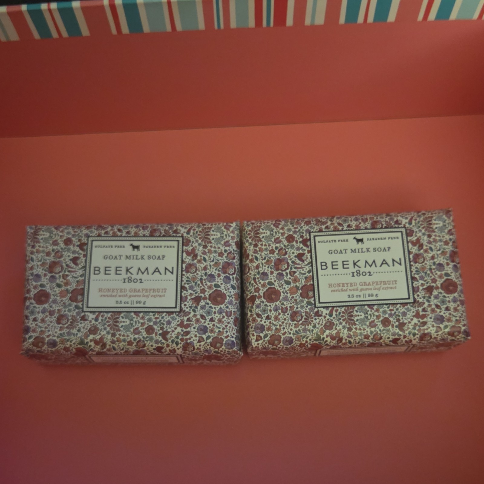 Beekman 1802 Goat Milk Soap Bar Honeyed Grapefruit 3.5 oz Lot of 2 Paraben-Free