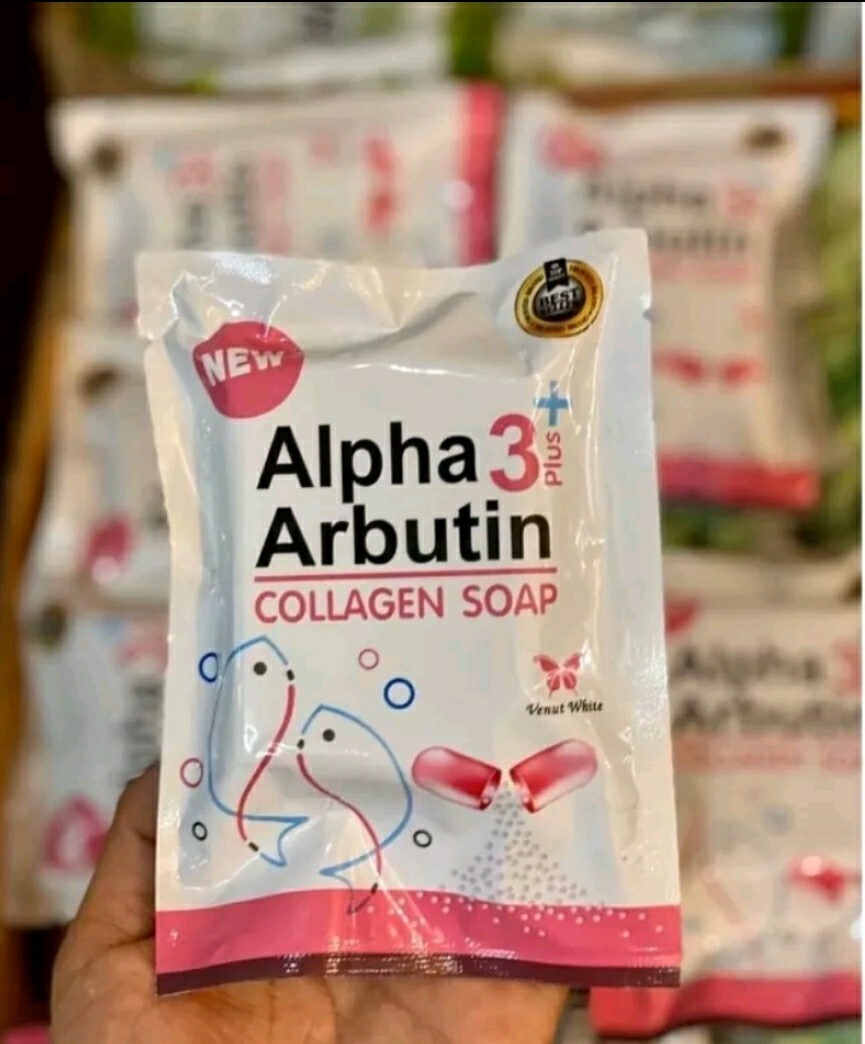 3 Alpha Arbutin Soap Bar 3 Plus Skin Face Collagen Nourish Body Vitamin White/