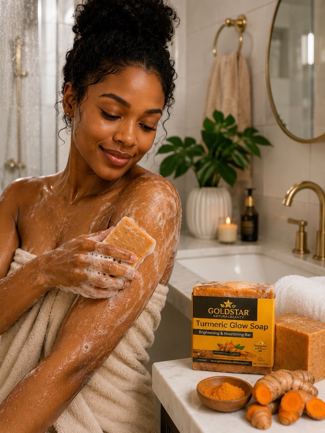 Fresh Tumeric roots homemade bar soap ( With Honey) 4,5 Oz