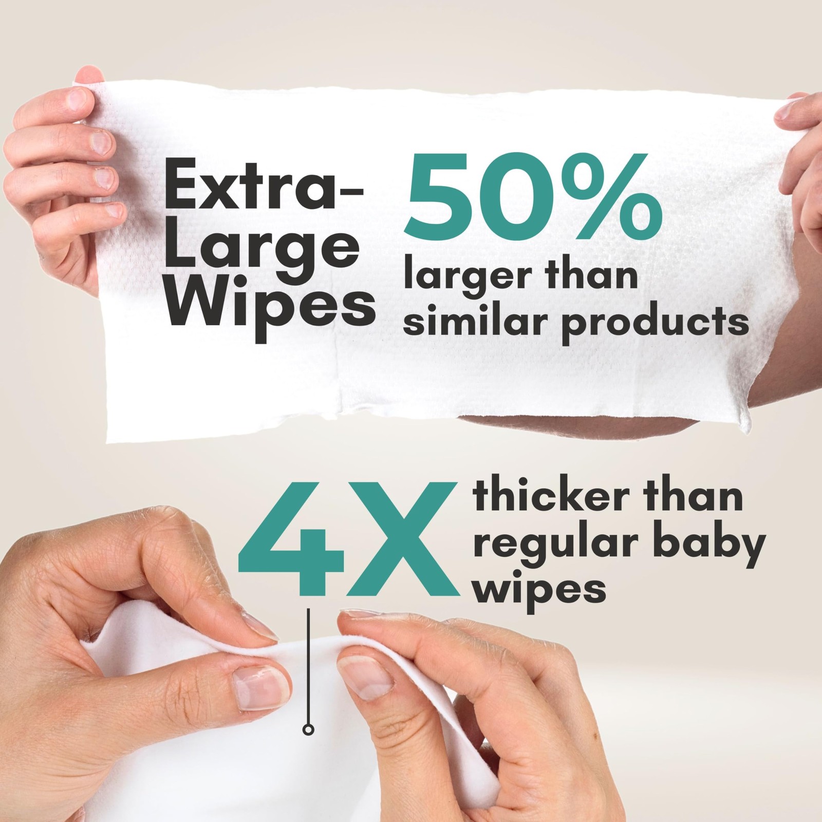 Extra Large Body Wipes for Adults with Aloe | 40 Disposable Cleansing Cloths