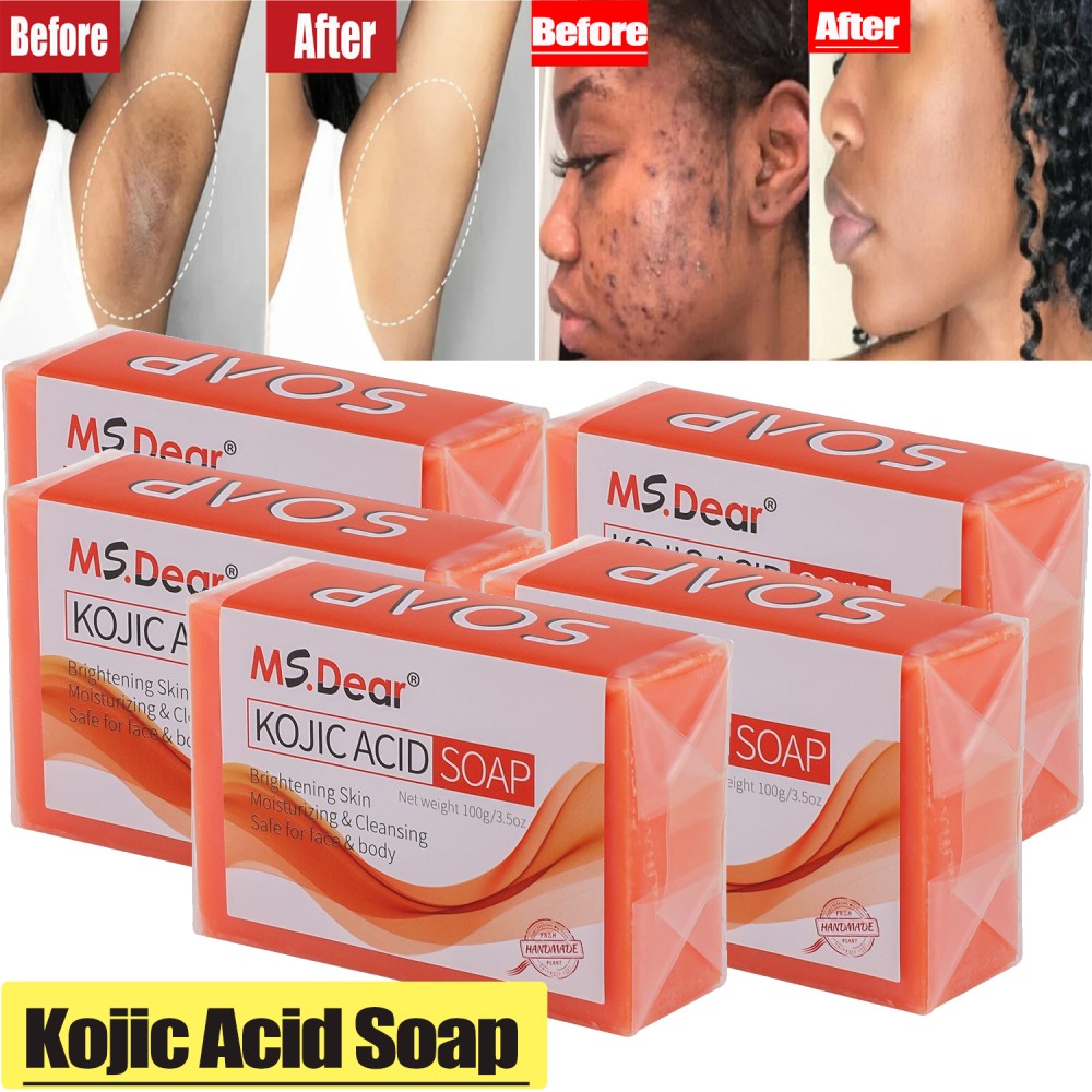1/10x Kojic Acid Skin Whitening Soap Lightening Bar 100g Facial Body Large Soaps