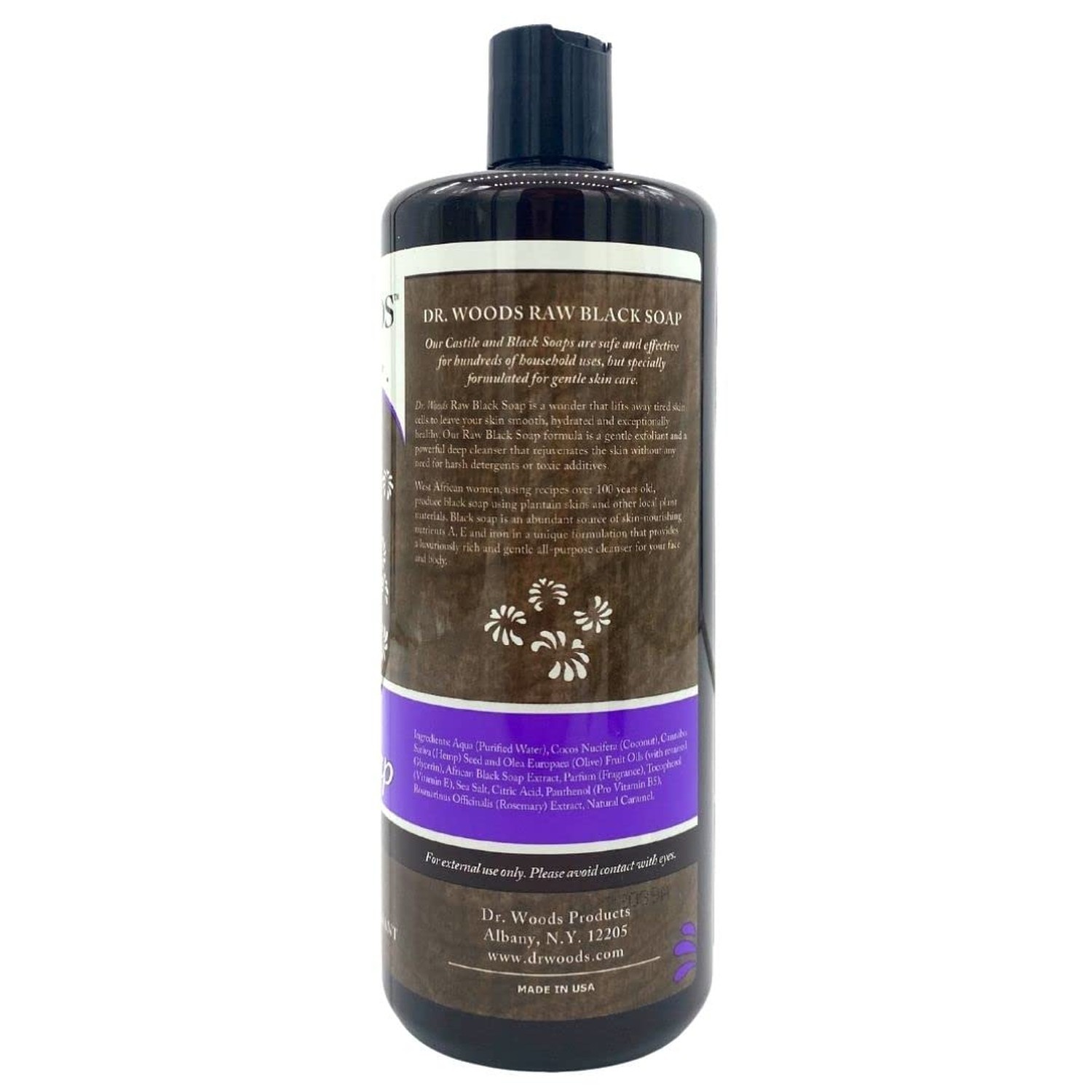 Dr. Woods Raw African Black Moisturizing Liquid Castile Soap, 32 Ounce (Pack …