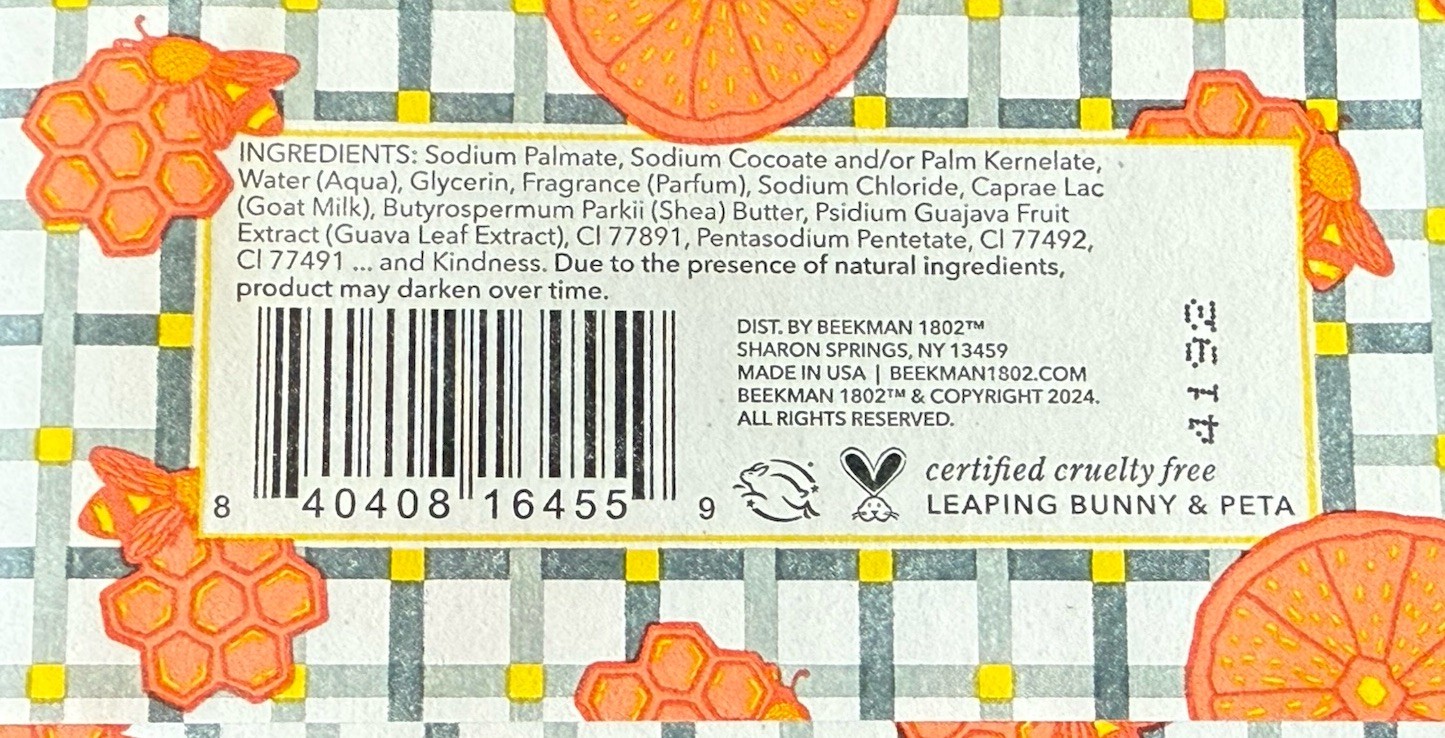 Beekman 1802 Goat Milk Bar Soap – HONEYED GRAPEFRUIT – full size 9.0 oz
