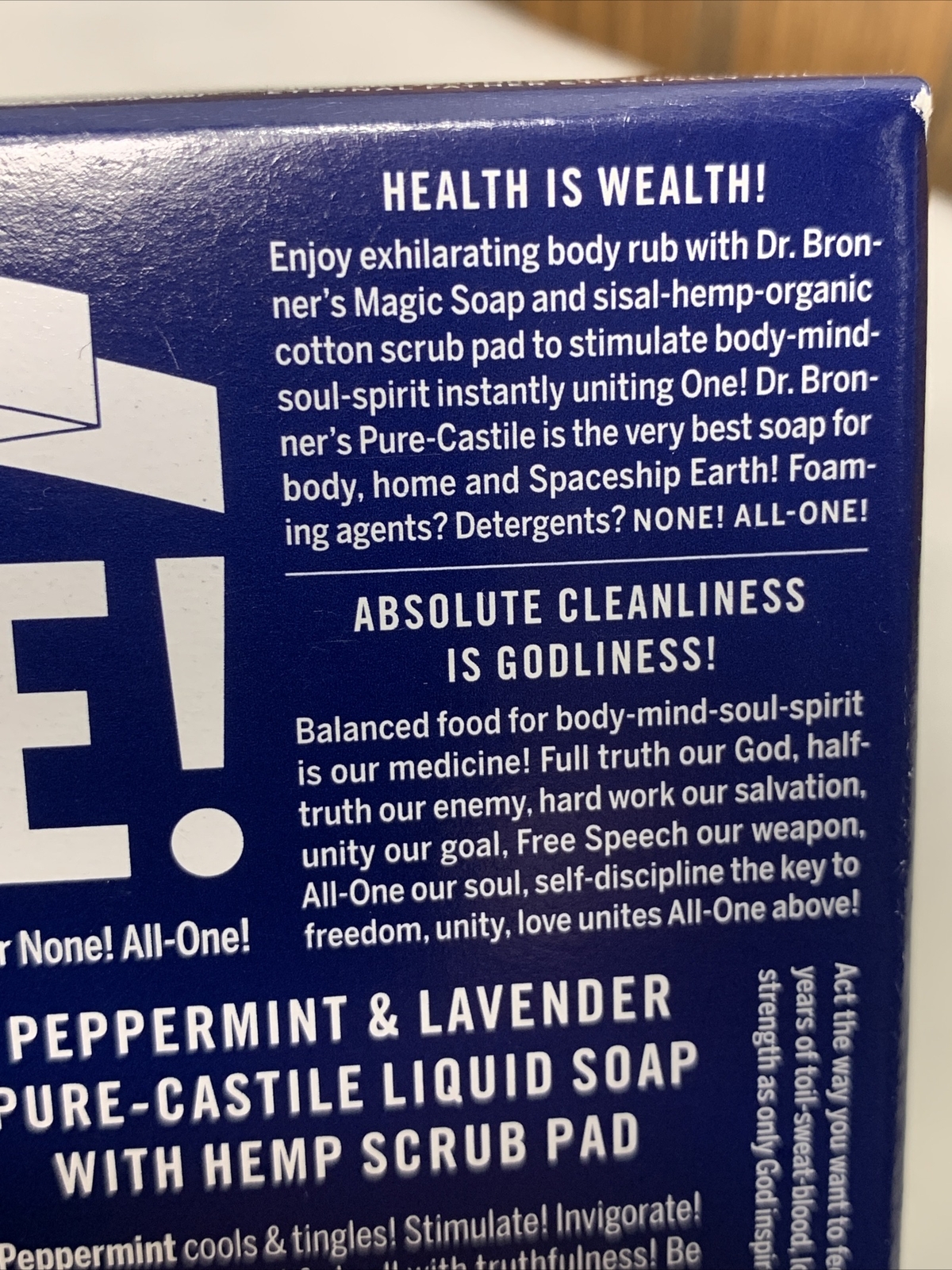 Dr Bronners Organic Liquid Soap Gift Set Peppermint Lavender Scrub Pad