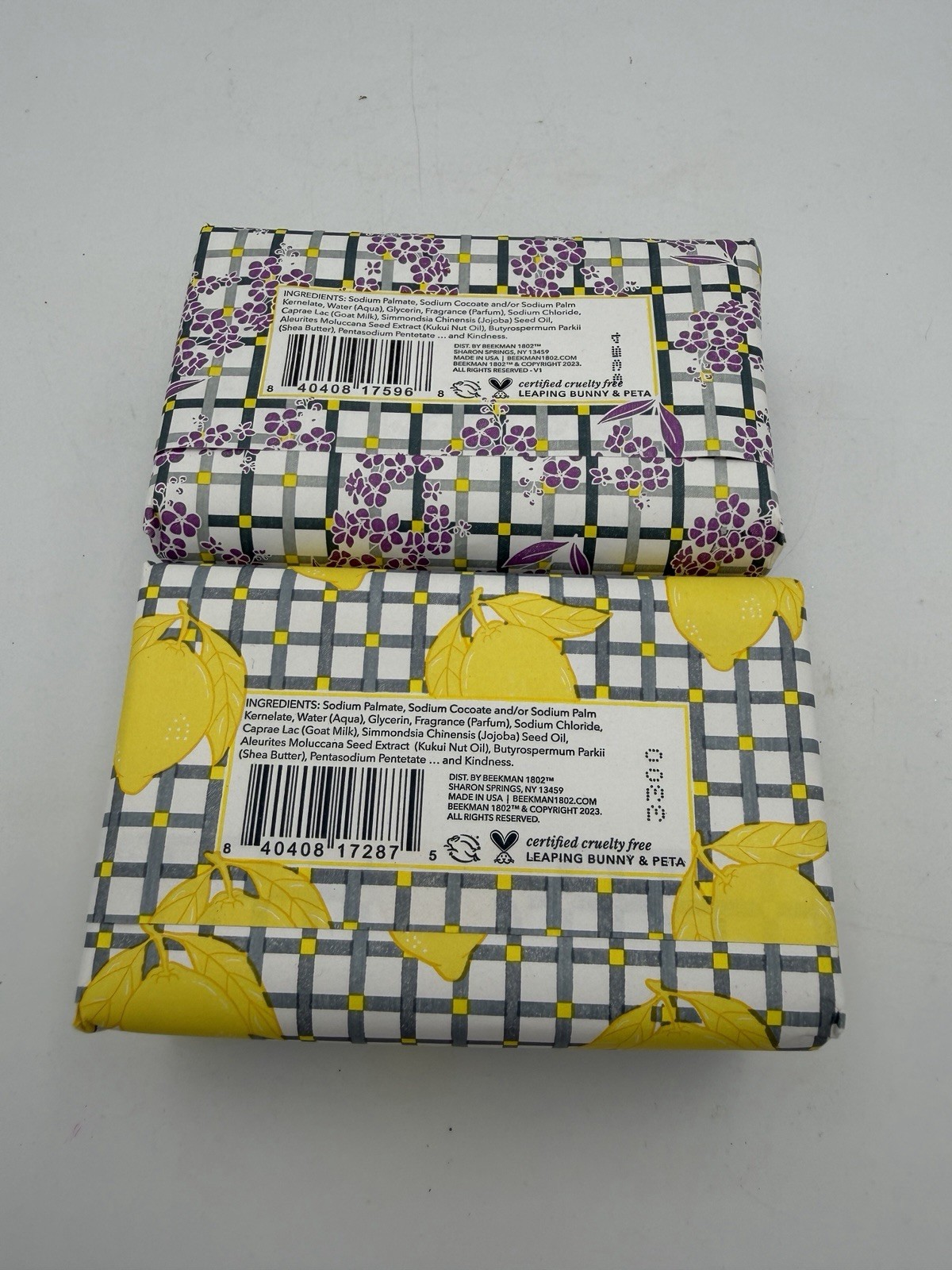 2 Beekman 1802 Goat Milk Soap Bar Sunshine Lemon & Lilac Dream 9 oz Full Size