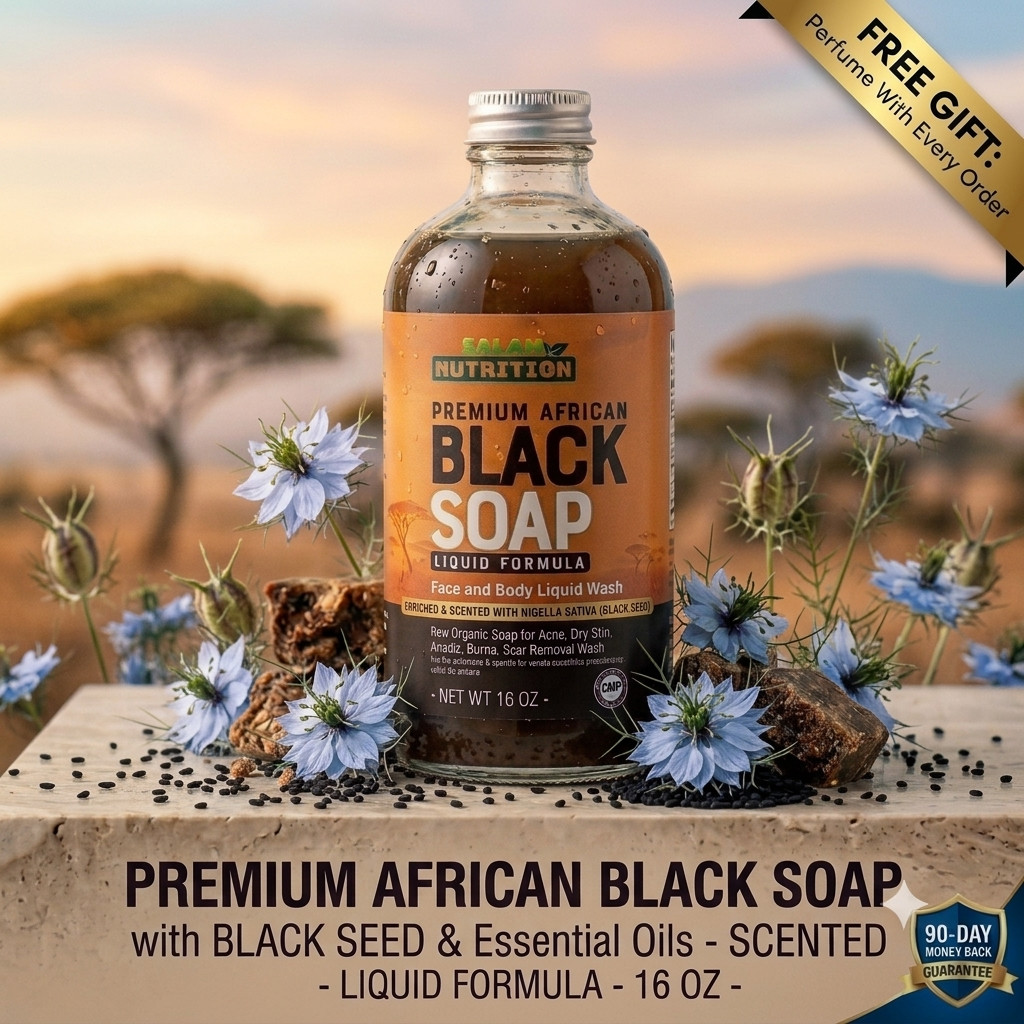 Black Seed Black soap liquid from Ghana and made with spring water 16 oz pump