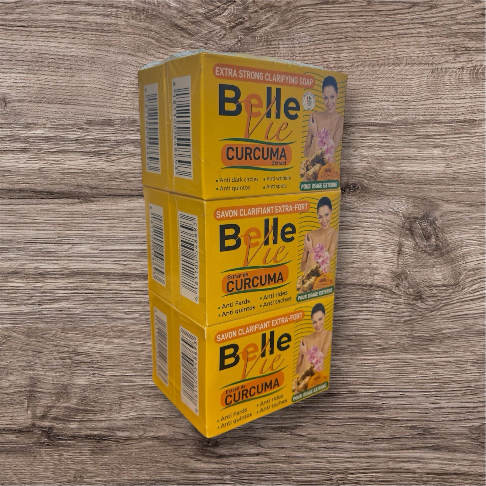 Belle Vie Rich Turmeric Soap Curcuma Extract 225g 💯% AUTHENTIC ( 6 Packs ) 225g