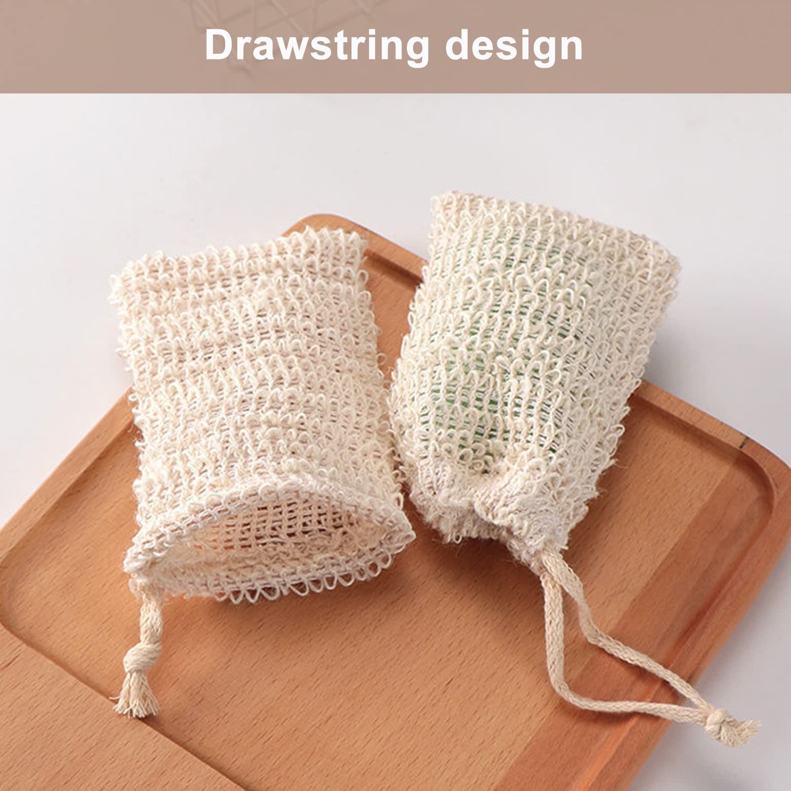 15 Pack Soap Bag, Natural Sisal Soap Saver Bag with Drawstring, Exfoliating S…