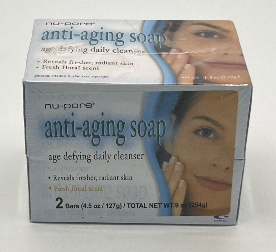 Nu-pore Anti Aging Soap 4.5 oz 2 Pack Sealed
