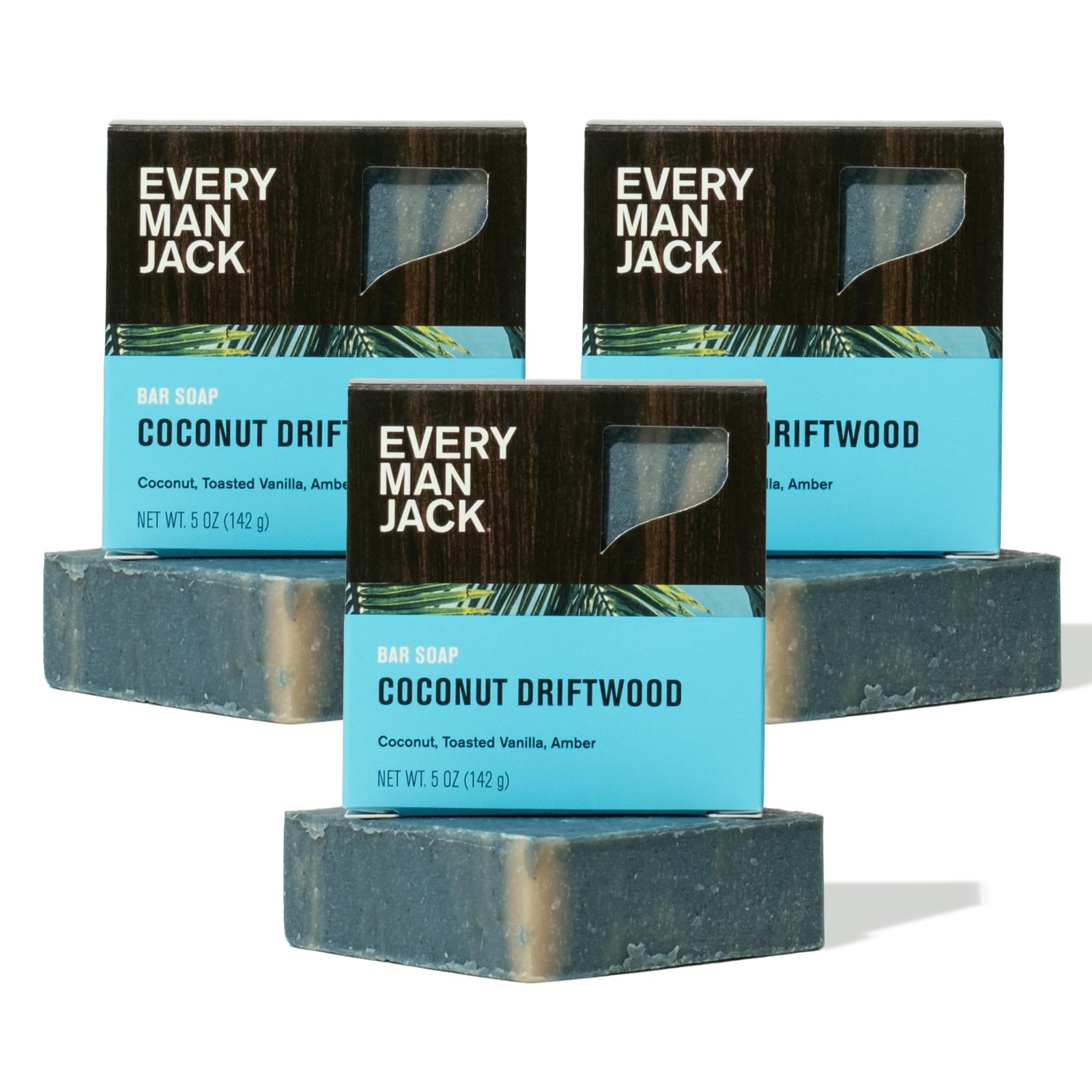Every Man Jack Cold Processed Mens Bar Soap – Coconut + Driftwood Scent – Dee…