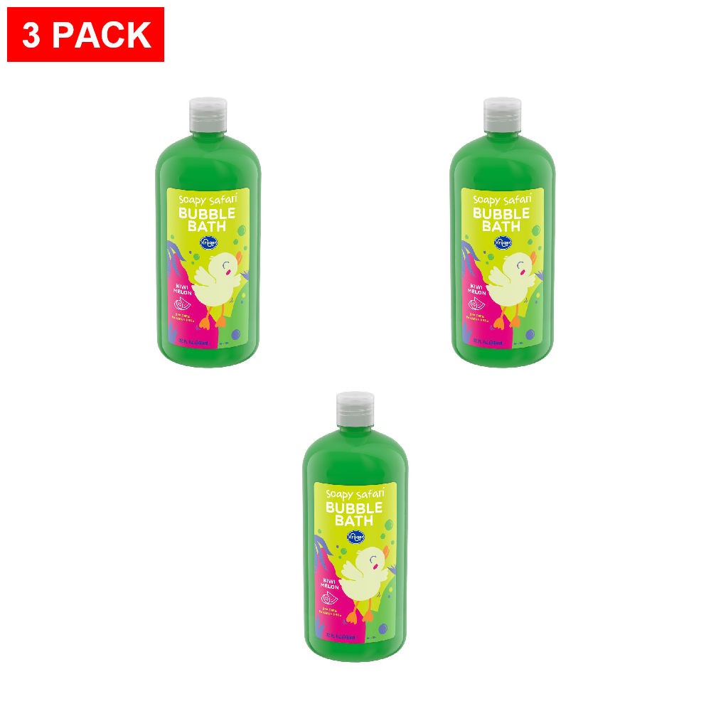 Kroger Kids Soapy Safari Kiwi Melon Scented Bubble Bath 32 fl oz – Pack of 3