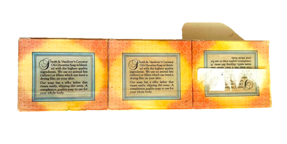 SMITH & VANDIVER GARDENIA GLYCERINE SOAPS PACK OF 3PCS 4 oz x 3 =12oz NIB