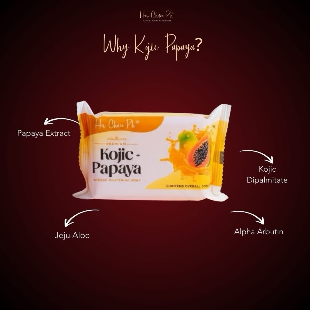 Her Choice PH Premium Kojic + Papaya Soap – 120g ( 1 BAR ONLY)