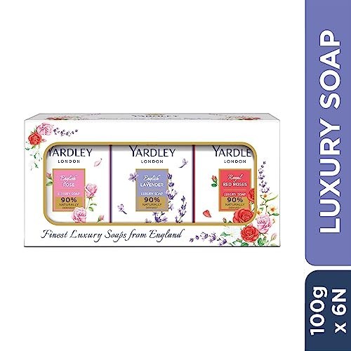 Yardley Lavender Rose Red Roses Luxury Soap 100g Pack of 6 Bath Bars FS