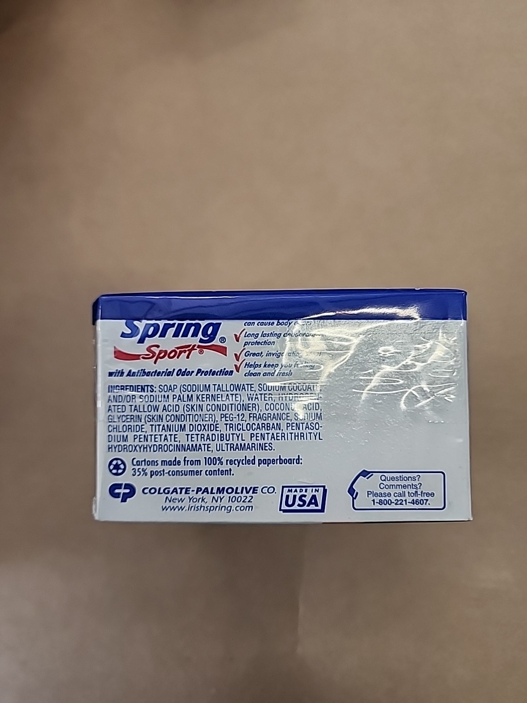 Irish Spring Sport Deodorant Bar Soap 4.5oz each bar 3-Pack Sealed VTG NEW