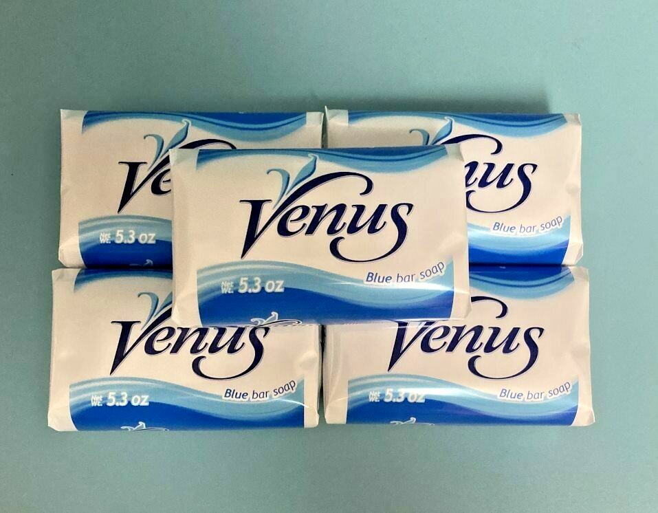 Venus Blue Light Fresh Fragrance Bath Soap 5 Bars 5.3 oz Each