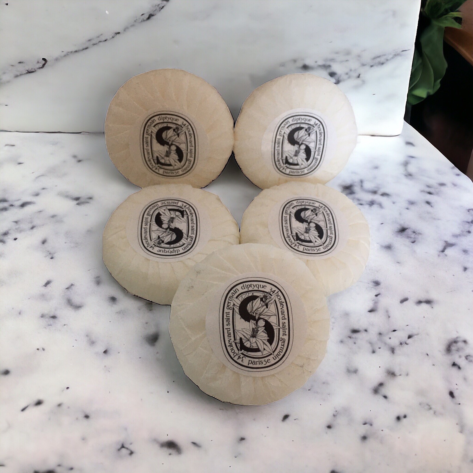 5 Diptyque L’ART DU SOIN Travel Size Soap Bars Exclusively for LA BOTTEGA 1.1oz
