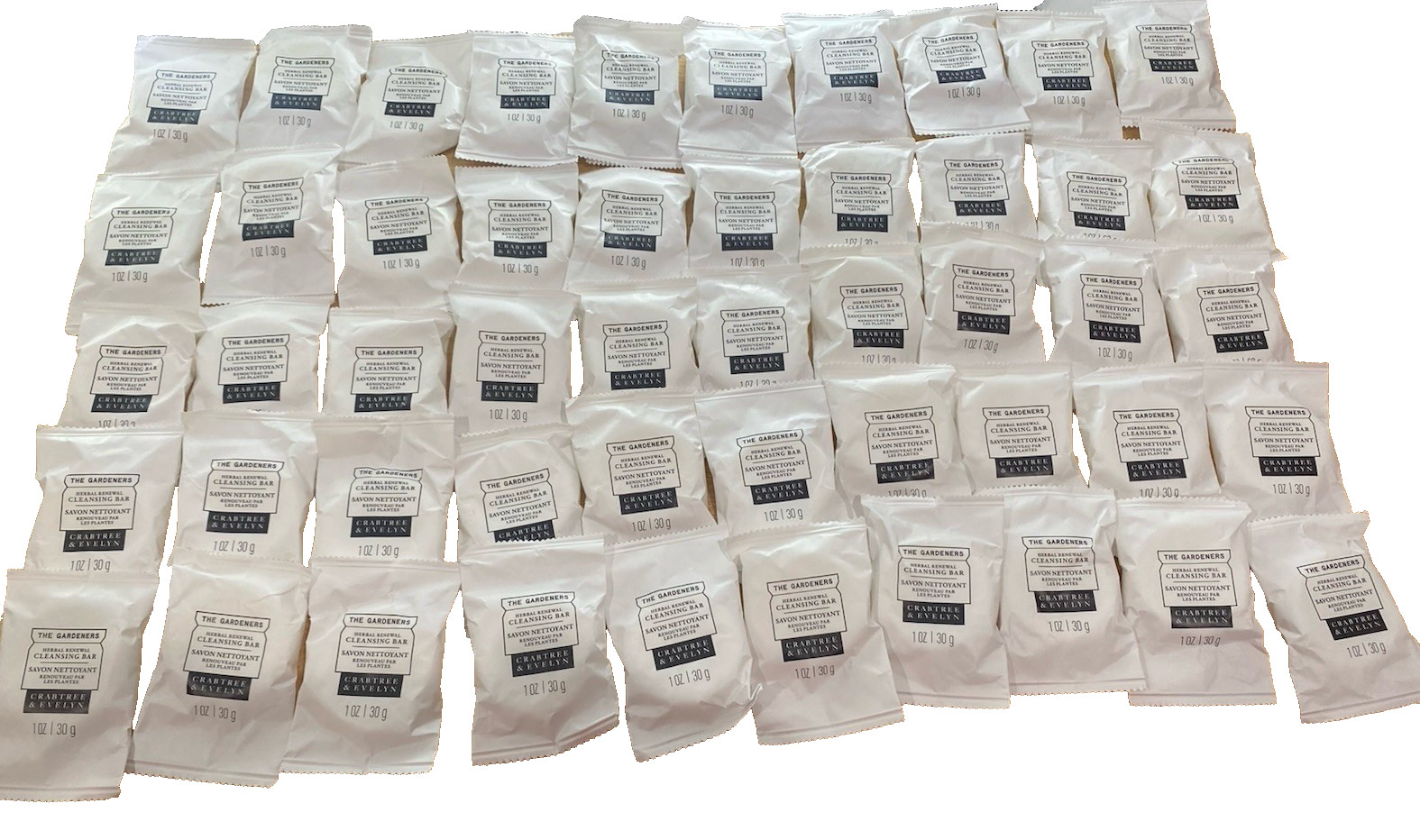 50 Pcs The Gardeners CLEANSING BAR Soap Crabtree & Evelyn Herbal Renewal 1oz