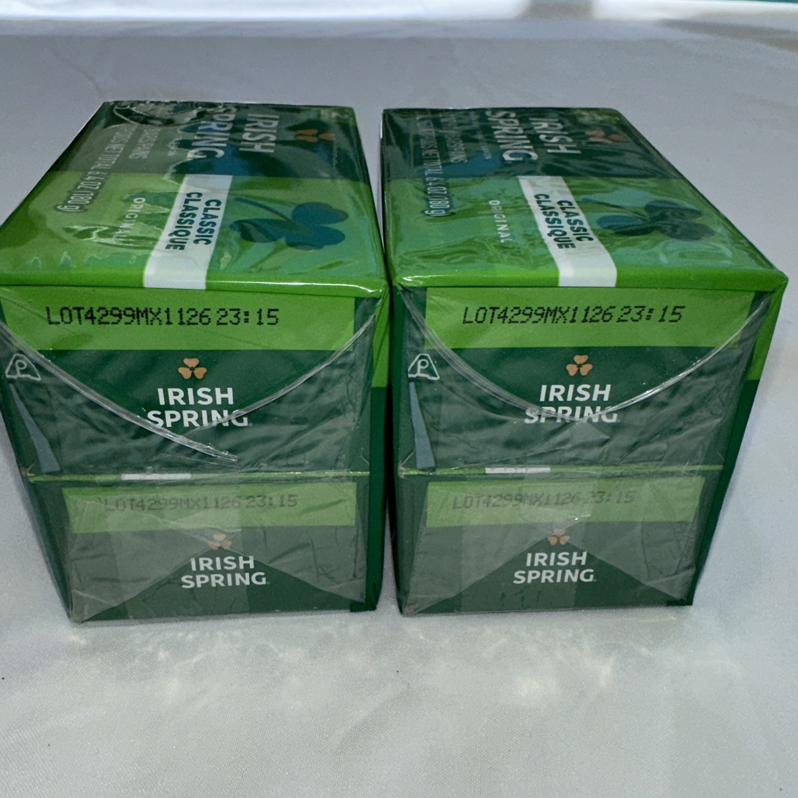 Irish Spring CLASSIC SCENT 2 Packages Of Original Clean Bar Soap TWO 3.2 oz Bars