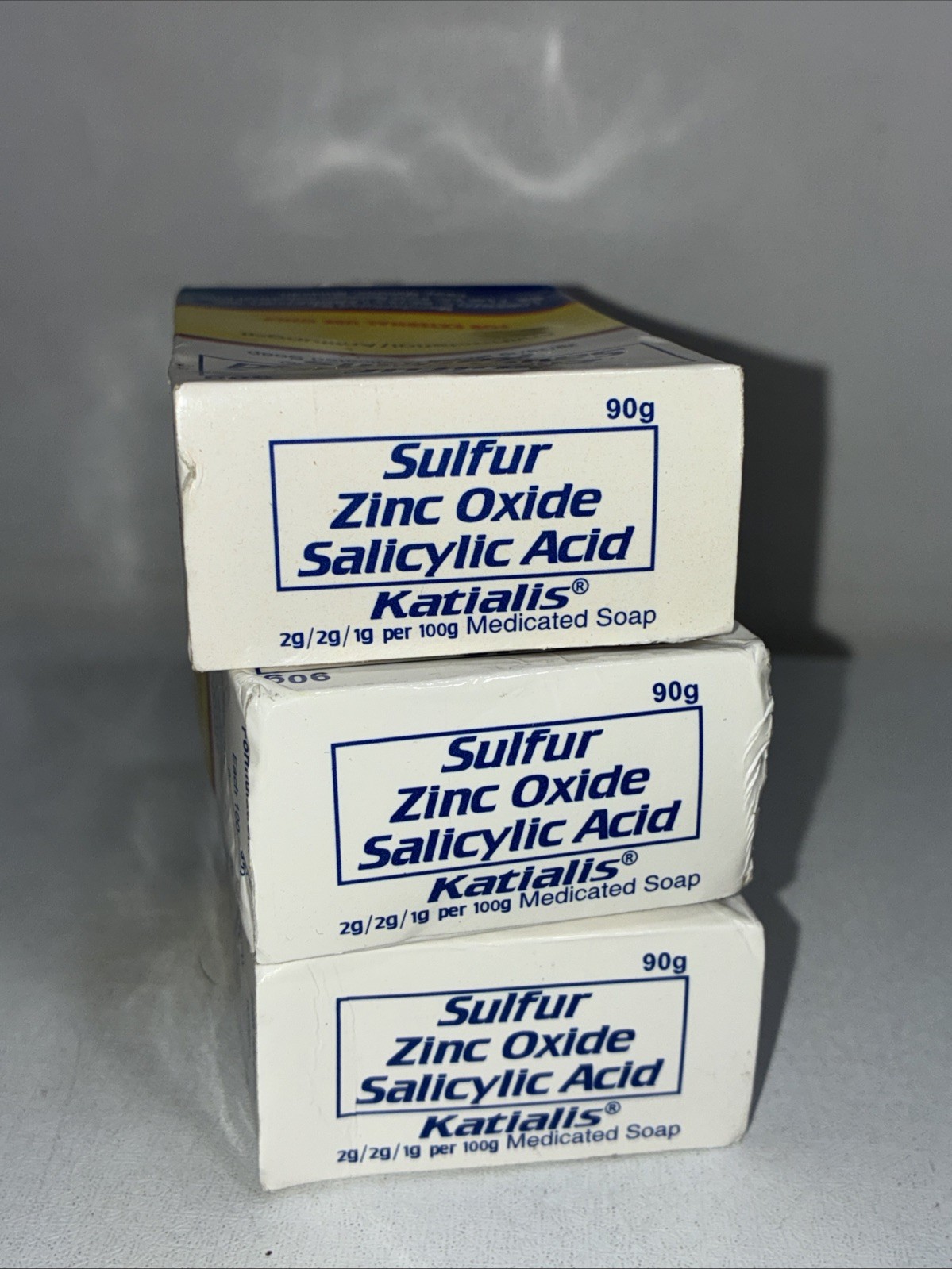 3 Sealed Katialis Bar Soap Sulfur Oxide Antifungal Damaged Boxes