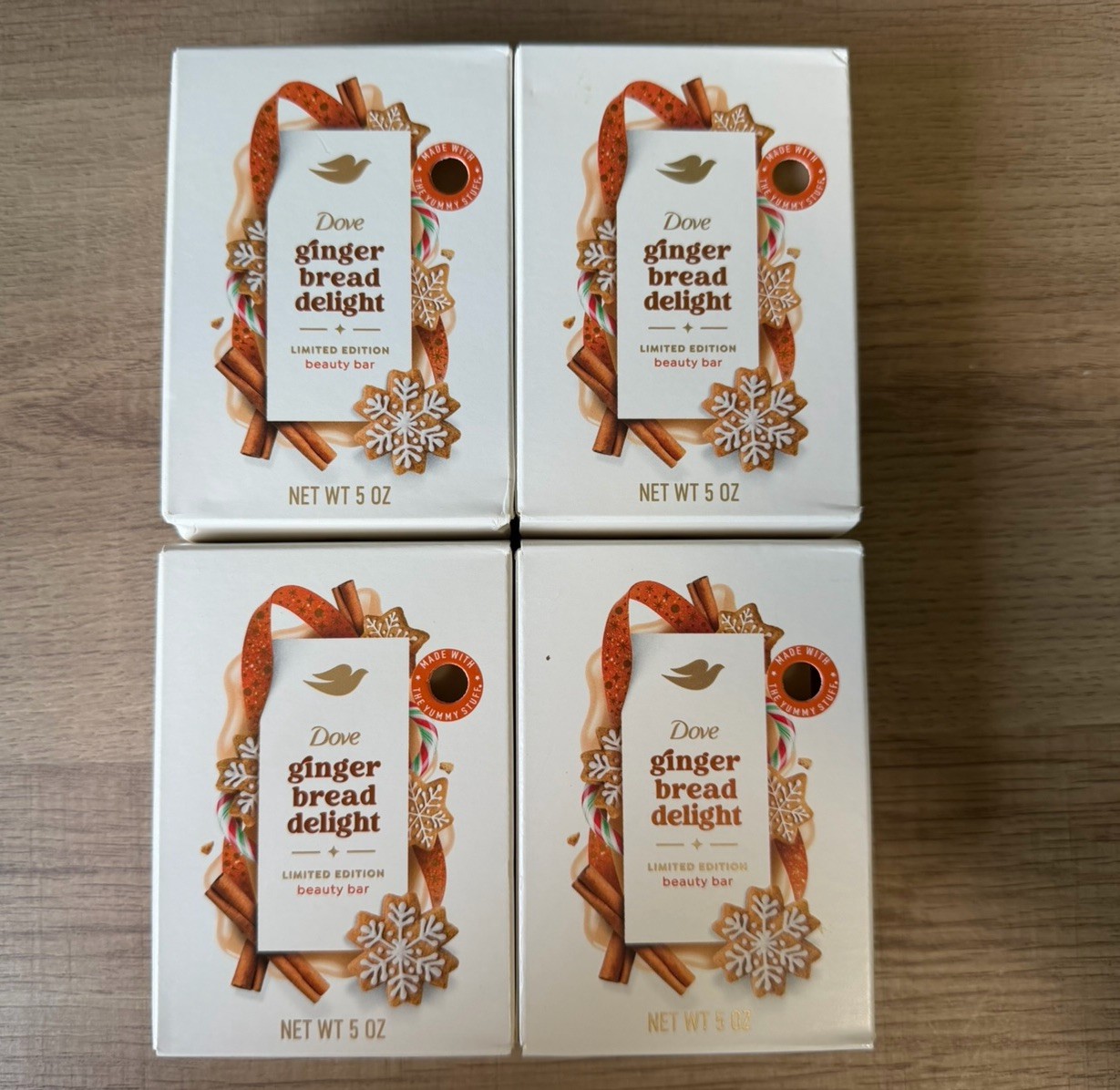 4pk Dove Gingerbread Delight Limited Edition Holiday Treats Beauty Bar Soap 5oz