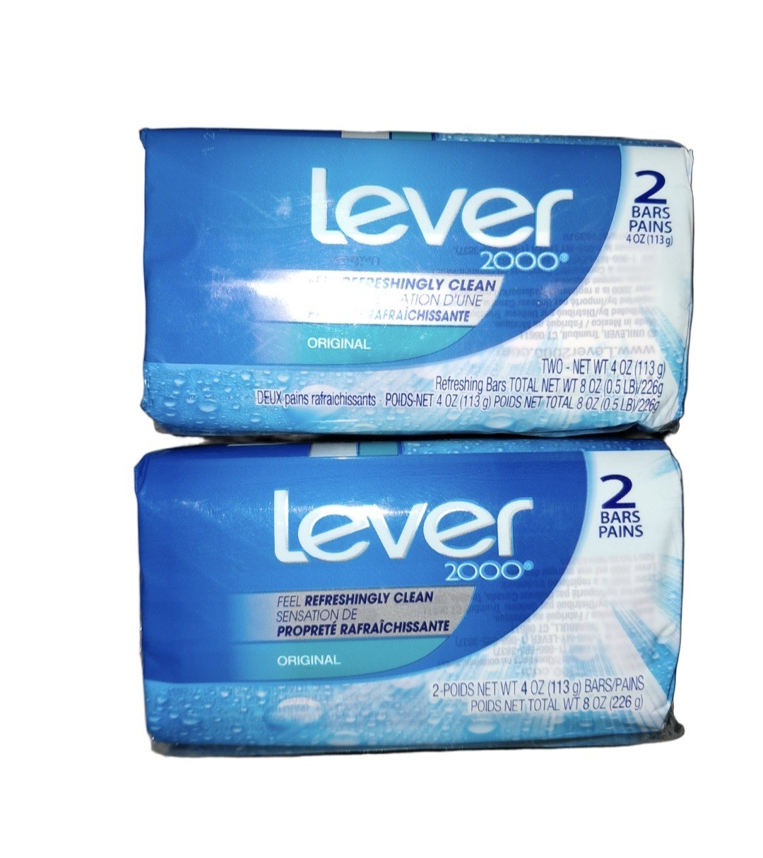 NEW! ORIGINAL LEVER 2000 (4-Bars) 4 Oz. (113g) Refreshingly Clean Feeling Skin!