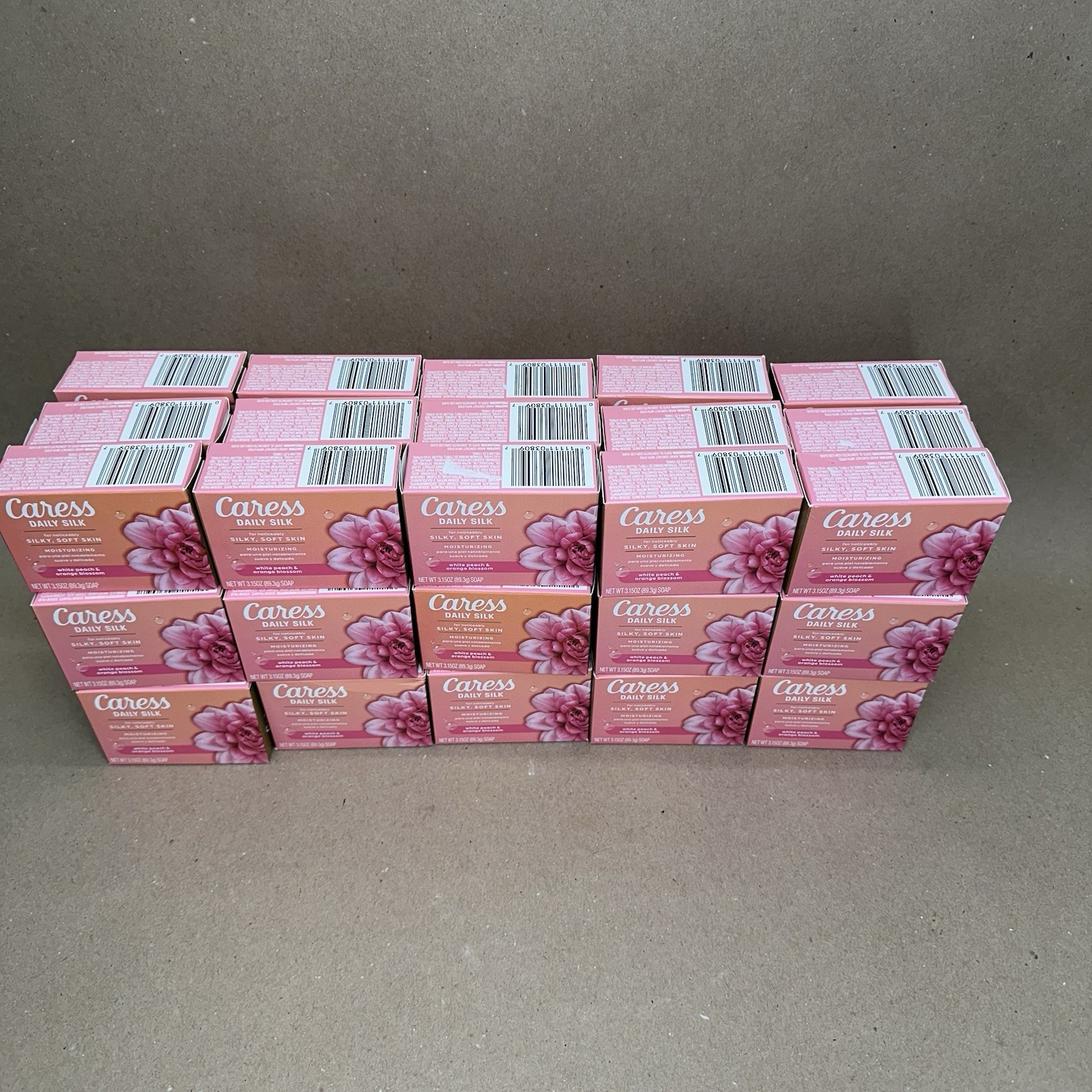 48 PK Caress Daily Silk Soap Bars White Peach & Orange Blossom 3.15 oz